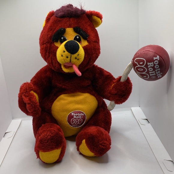 Vintage Nanco Tootsie Roll Pop Raspberry Plush Stuffed Animal Bear 1999 - Picture 10 of 14